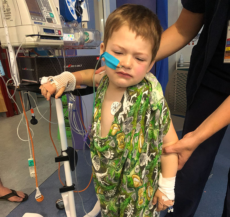 Harvey during treatment